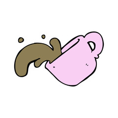 cartoon spilled coffee