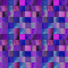 Wtercolor pattern with gradient squares