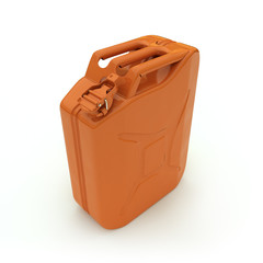 Gasoline jerrycan on white background
