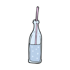 cartoon fizzy drink and straw