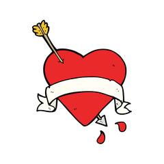 cartoon heart tattoo