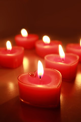 burning candle hearts