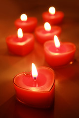 burning candle hearts