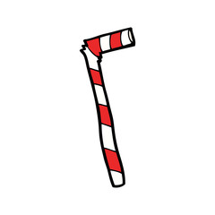 cartoon stripey straw