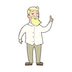 cartoon bearded man with idea