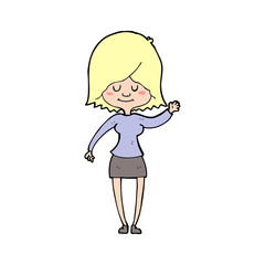 cartoon happy woman