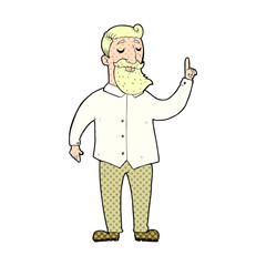 cartoon bearded man with idea