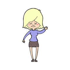 cartoon happy woman