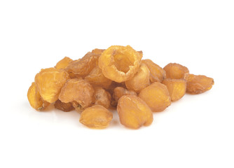 Dried longan on a white background