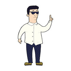 Obraz premium cartoon man wearing sunglasses