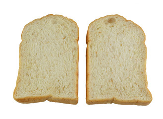 Brown bread slice isolated on white background