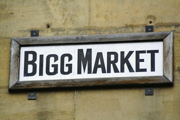 Bigg Market street sign