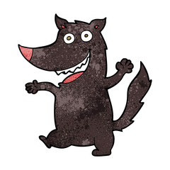 cartoon happy wolf
