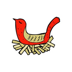 cartoon bird on nest
