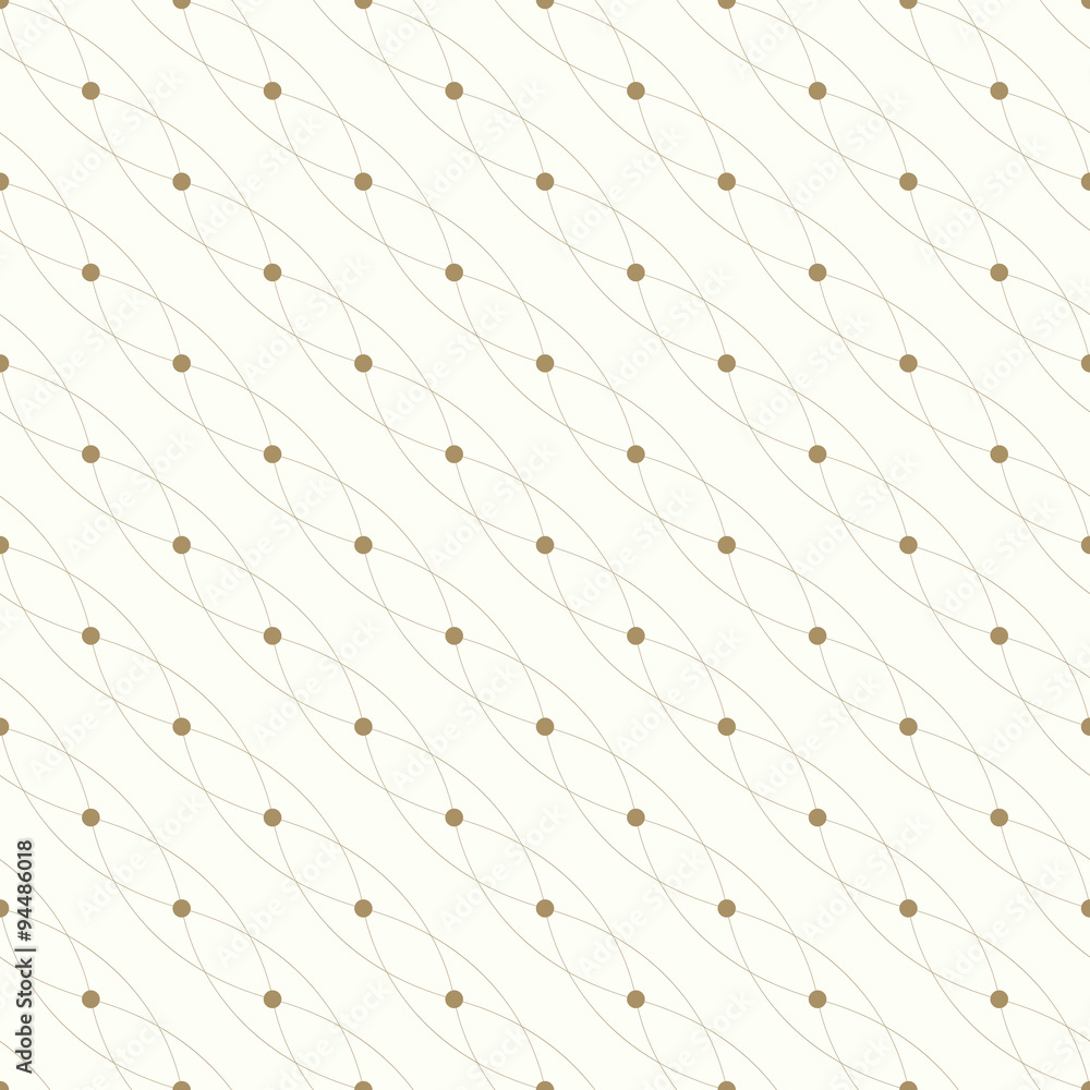 Poster Seamless geometric pattern. Connected lines with dots. Vector illustration