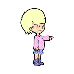 cartoon girl pointing