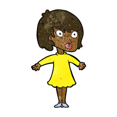 cartoon woman wearing dress