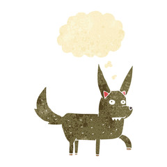 cartoon wild dog with thought bubble
