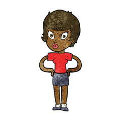 cartoon woman with hands on hips