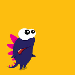 Vector cartoon funny dragon. Cartoon Dinosaur.