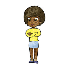 cartoon proud woman