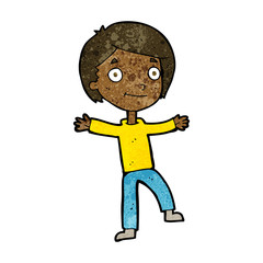 cartoon excited boy