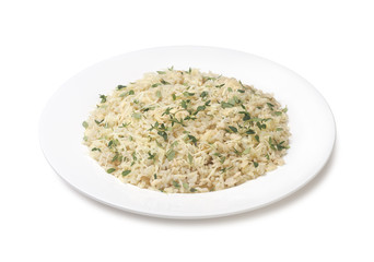 risotto on a white background