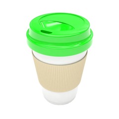 Coffee to go on white