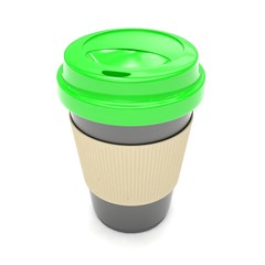 Coffee to go on white