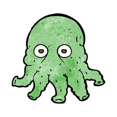 cartoon alien squid face