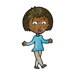 cartoon woman shrugging shoulders