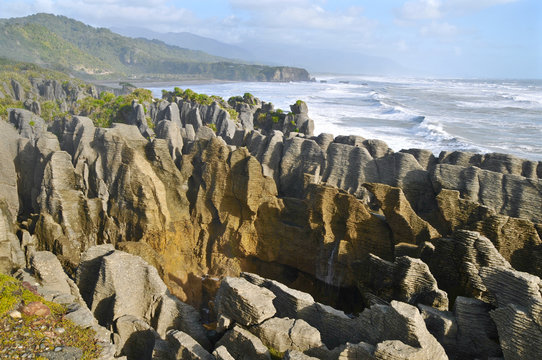 Pancake Rocks, Punakaiki, South Island, New Zealand.