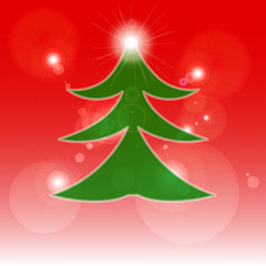 Christmas tree on reb background