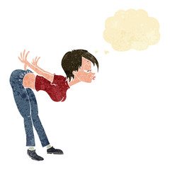 cartoon sexy woman with thought bubble