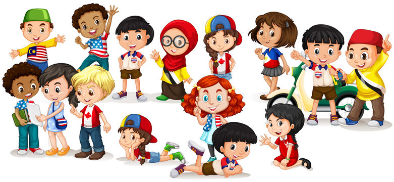 Group of international children