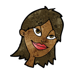 cartoon happy woman