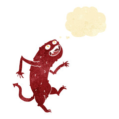 cartoon monster with thought bubble