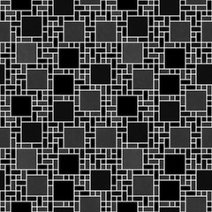 Black and White Square Mosaic Abstract Geometric Design Tile Pat