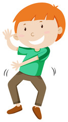 Little boy dancing alone