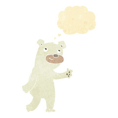 Obraz na płótnie Canvas cute cartoon polar bear with thought bubble