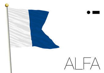 alfa flag, International maritime signal © frizio