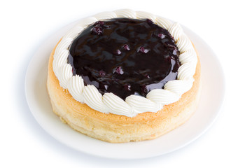 Blueberry Cheese Cake Isolated / Blueberry Cheese Cake / Blueberry Cheese Cake, Studio Isolated on White Background