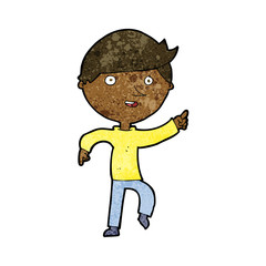 cartoon happy pointing