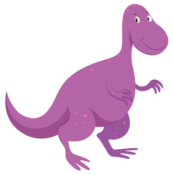 Purple dinosaur with happy face Stock Vector | Adobe Stock