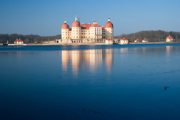 Schloss Moritzburg an einem kalten Wintertag