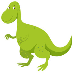 Green dinosaur with happy face