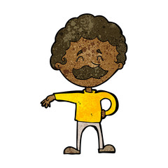 cartoon man making camp gesture