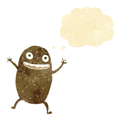 cartoon happy potato with thought bubble