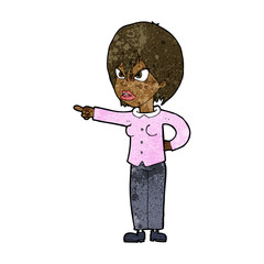 cartoon woman accusing