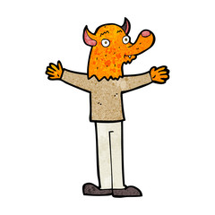 cartoon friendly fox person